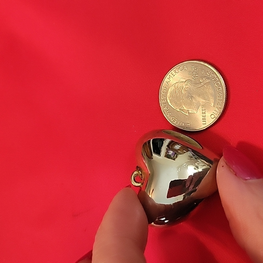 Vintage Sterling Silver Heart Pendant 1970s